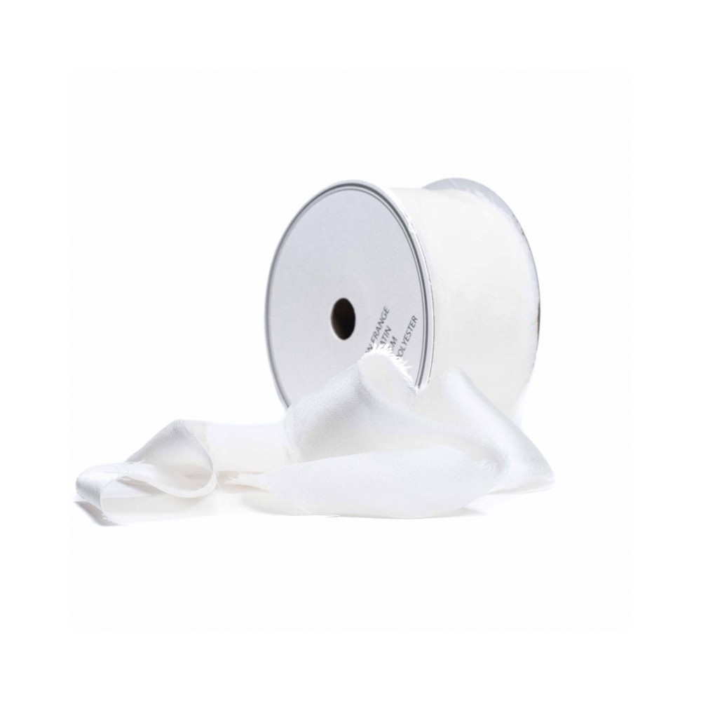 NASTRO RASO C FRANGIA 25X15MT BIANCO